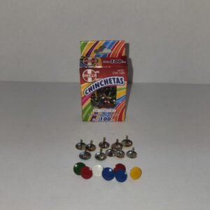Caja chinchetas c/ 100 c/u colores