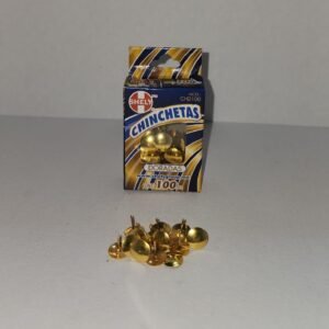 Caja chinchetas dorado c/ 100 c/u