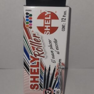 Shely roll caja c/ 12 negra-azul,roja,verde,rosa,naranja,limón,café,morada, cielo